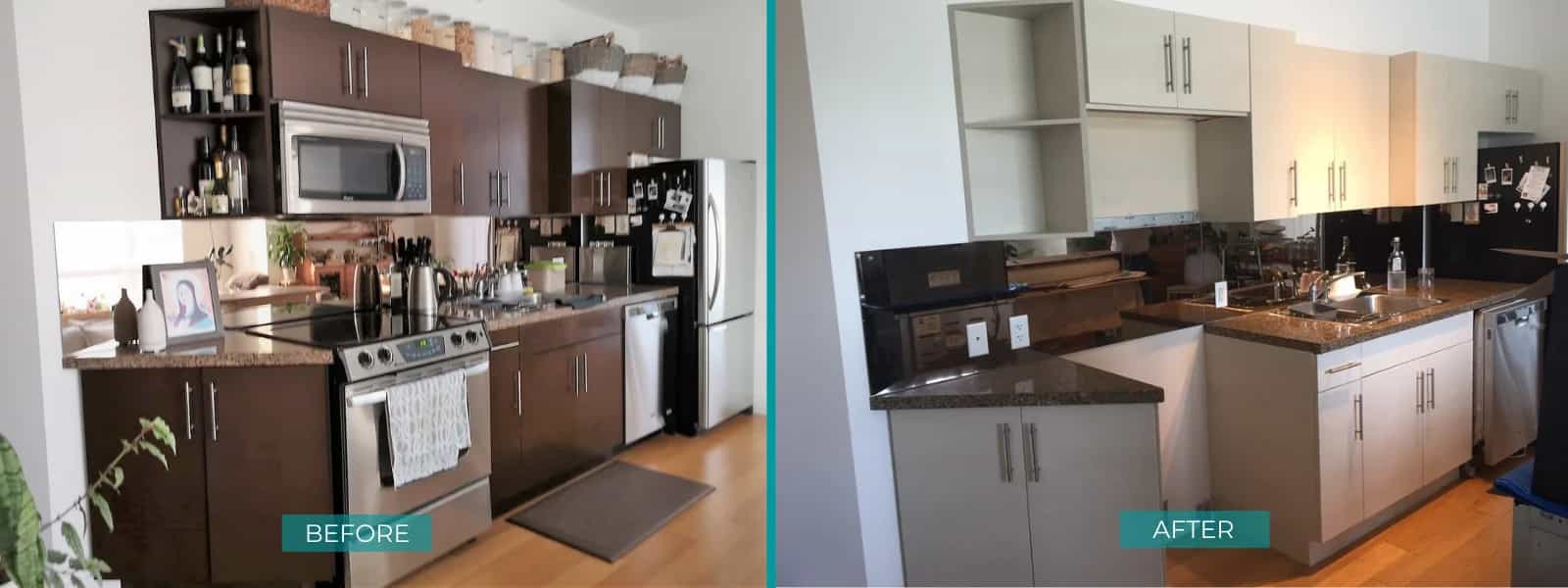 Cabinet wrapping project - Matte Gray in Scarborough