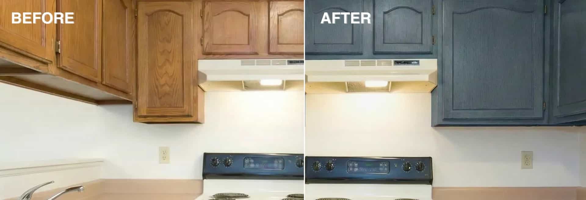 Cabinet wrapping project - Slate Blue in Richmond Hill