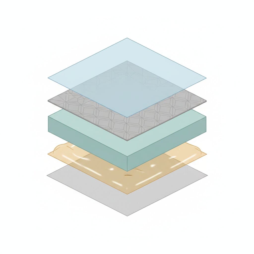 Close-up diagram of BODAQ 5-layer construction technology